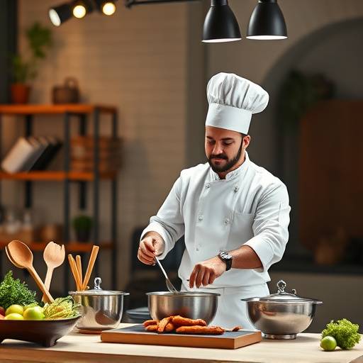 Cocinero en un programa de cocina